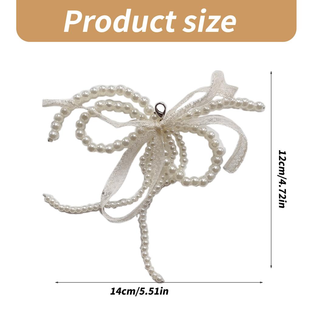 Pearl Bowknot Shoe Buckle Ornament Sweet Lace Bows Charm Keychain for Jewelry Making Phone Pendant Handbag Shoe Decors