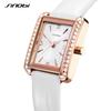 Sinobi New Elengant Women Watches Fashion Luxury Leather Strap Rectangle Dial Japanese Quartz Movement Wristwatch Ladies Watch