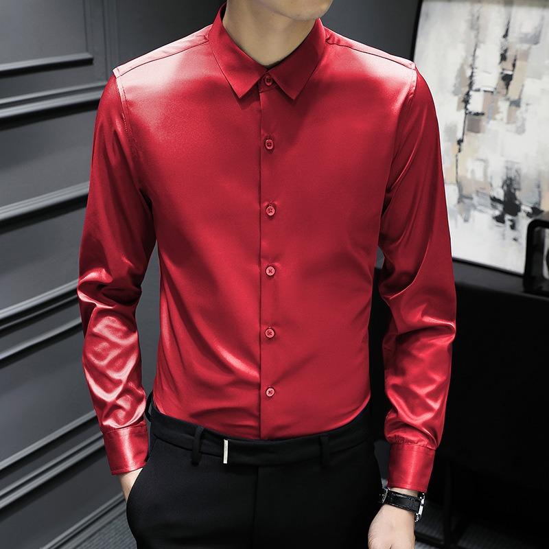 Новые эластичные мужские рубашки против морщин, классические рубашки с длинными рукавами для мужчин, приталенная социальная деловая блузка, белая рубашка 6XL
