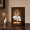 Walnut Wood Tissue Box, with Artistic Ballet Dancer Skirt Design, Multipurpose Paper Towel Holder for Home Decor Entryway Dining Table