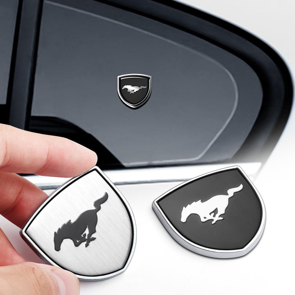 AACB1 Car Styling Metal Side Front Fender Trunk Shield Badge Stickers For Ford Mustang Focus Mondeo Kuga Fiesta MK7 Escort Edge S-max