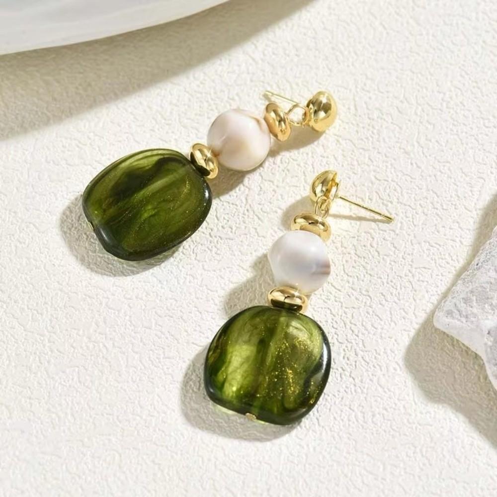 Handmade Women Earrings Acrylic Ear Pendant Vintage Gradient Dangle Earrings Jewelry Accessories