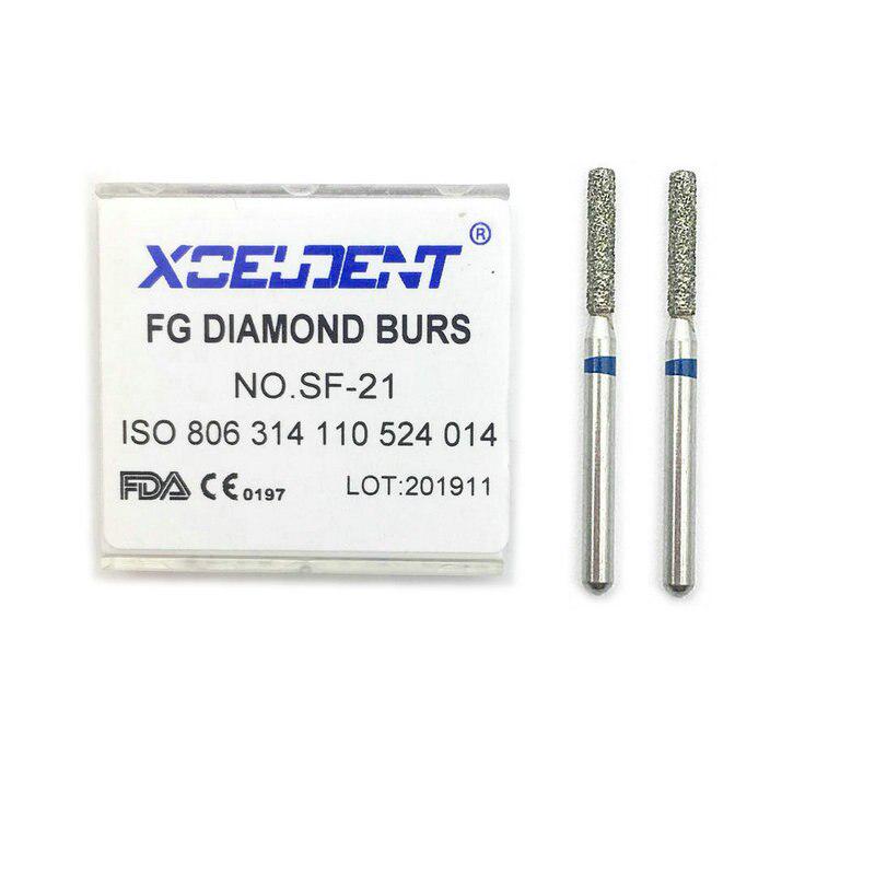 1 коробка, стоматологические алмазные боры, боры для стоматологии, высокоскоростные наконечники, диаметр ручки 1,6 мм, стоматологический материал SF-21