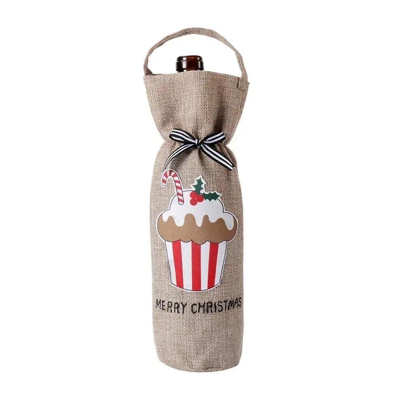 New Christmas Decoration Products Faceless Elderly Doll Handheld Wine Bottle Cover Christmas Champagne Red Wine Bag Desk Decor