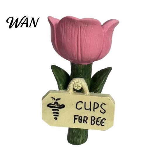 Outdoor Insect Water Bowl Cup Flower-Shaped Bee Watering Station Pollinator Hydration Eco-friendly Feeder for Bees Butterflies Garden Yard Decor