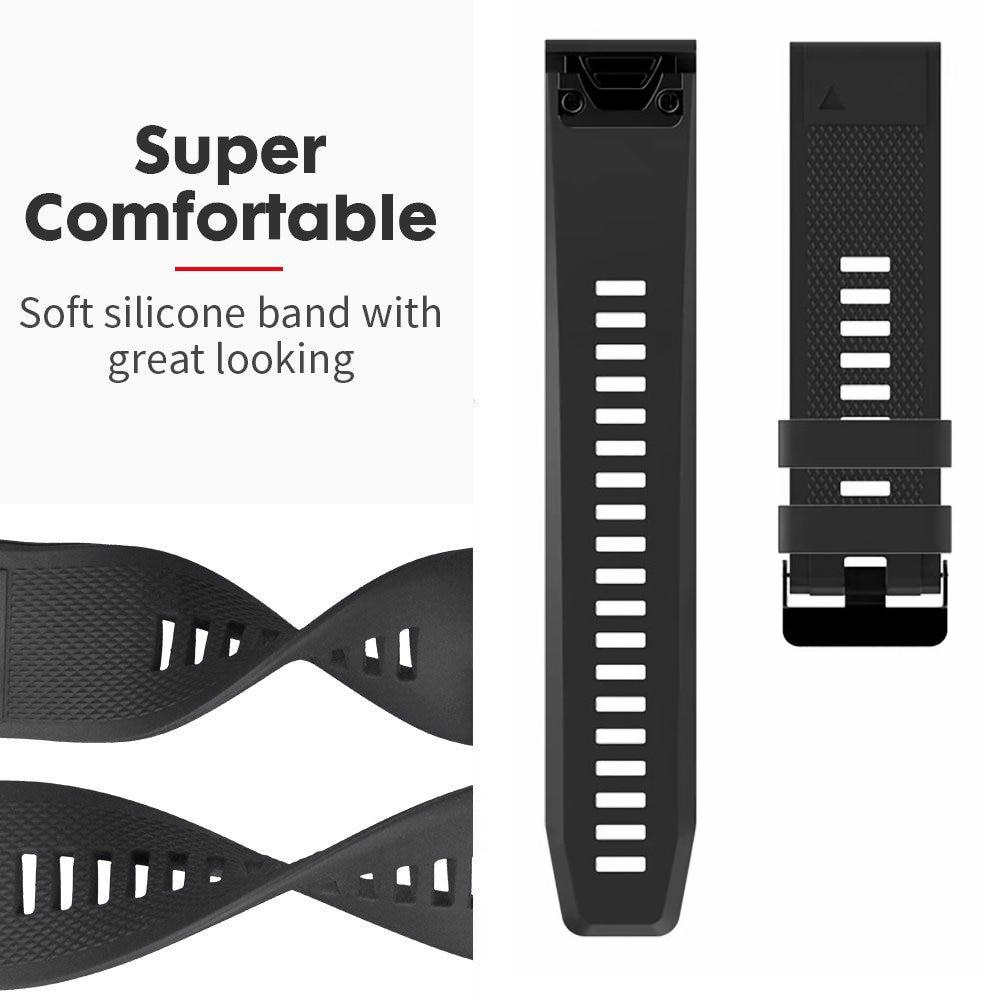Ремешок для часов Fenix 7 22 мм, ремешки для Garmin Fenix 5X Plus, 26 мм Fenix 6S Pro, сменный силиконовый ремешок 20 мм, быстросъемный ремешок