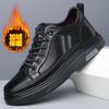 Men's Shoes 2024 Autumn and Winter Velvet Warm Casual Black Board Shoes One Pedal Driving Light Leather Shoes Tide