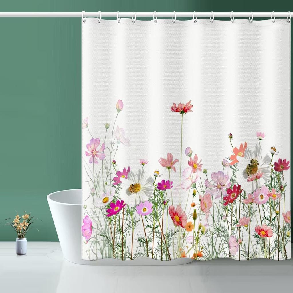 Flower Shower Curtain Digital Printing Shower Curtain