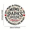 1 шт. Ретро Семейный Дом Металлическая Настенная Табличка Mimi Papa Дом Воспоминания Винтажный Декор Табличка для Сада Патио В помещении На улице Прочный Железный