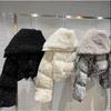 Short Big Fur Collar Down Cotton Clothes Women's Fashion Beach Sheep Wool High Waist Cotton-padded Clothes Thickened Coat