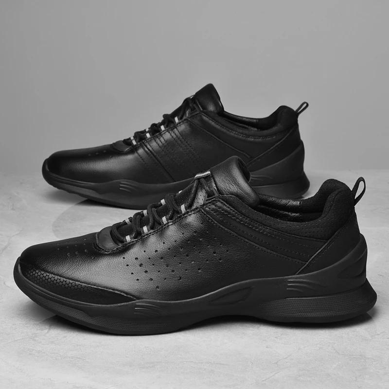 Модные трекинговые туфли из натуральной кожи, мужская повседневная обувь класса люкс, коровья кожа, брендовая деловая мужская обувь, мягкие и удобные кроссовки для ходьбы