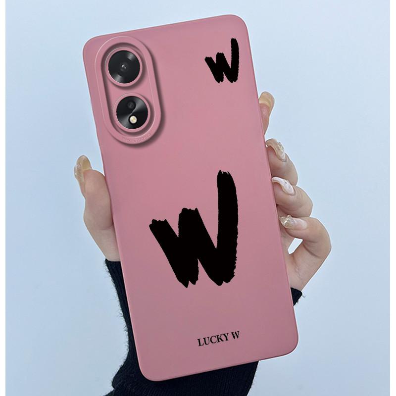 Чехол для Oppo A18 A38 A58 A78 4G Чехол Защита камеры Минималистичный Буквы Жидкий силикон Мягкие задние крышки для Oppo A 38 A 18 Корпус