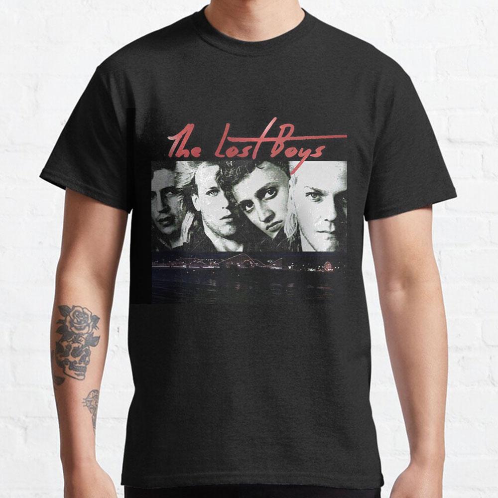 Страшные The Lost Boys David Вампир графические футболки Санта Карла Хэллоуинские топы Хоррор Фильм с принтом футболка большого размера Мужская одежда