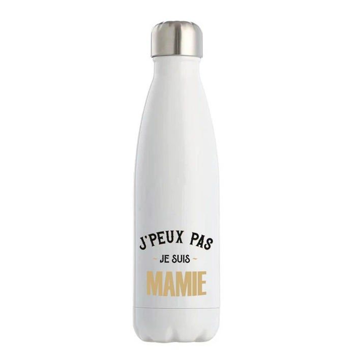 Gourde isotherme - PLANETEE - Mamie J'peux pas - 50 cl - Inox double paroi - Chaud 12h / Froid 24h
