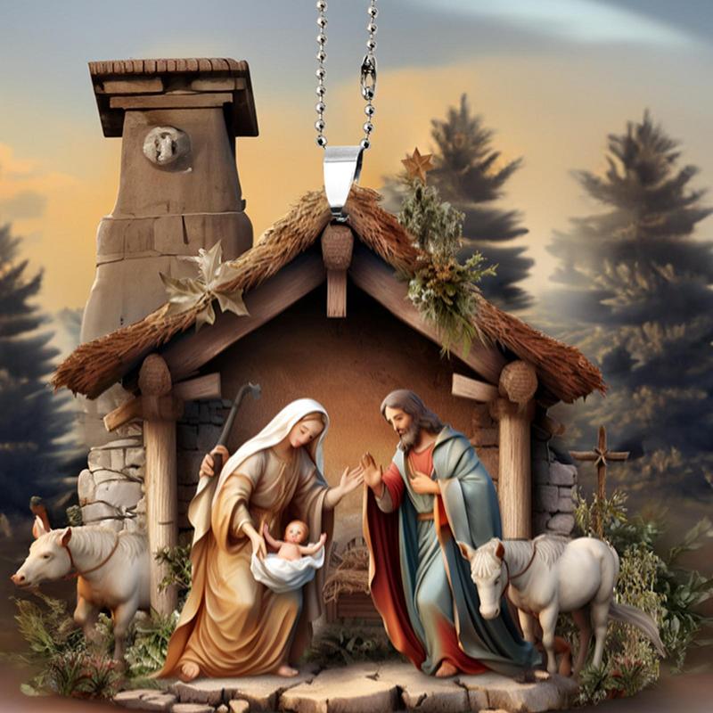 Рождественские украшения для рождественских сцен, украшение для рождественских сцен, 2D акриловая подвеска, украшение для автомобиля, рождественская елка, вечеринка