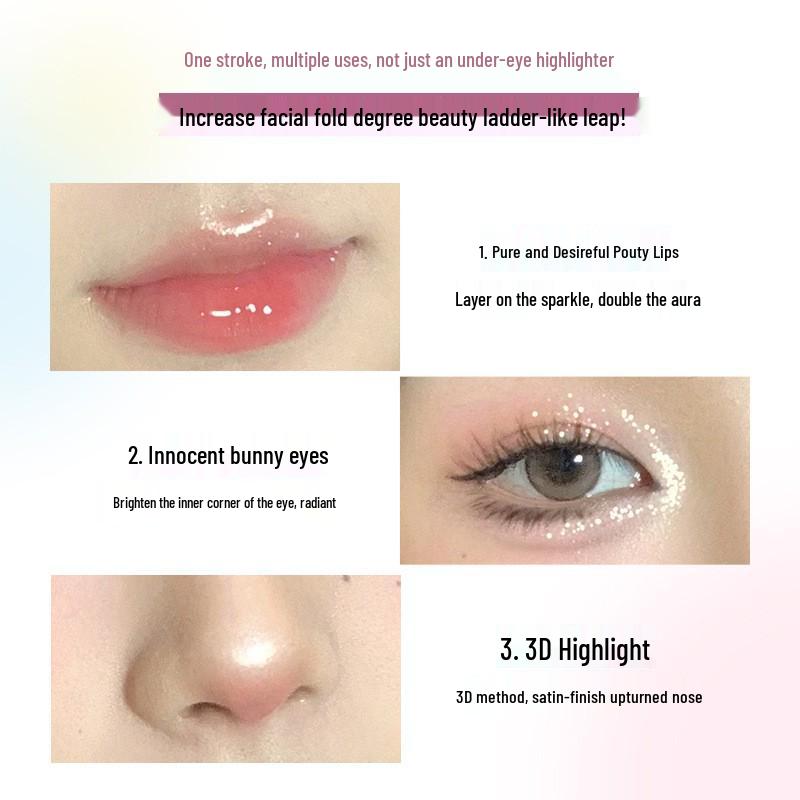 FLORTTE Жемчужный мерцающий гель-карандаш для области под глазами - Стойкий, хайлайтер-карандаш для век