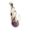 [C4673] - Amethyst 'Swan' Silver Pendant