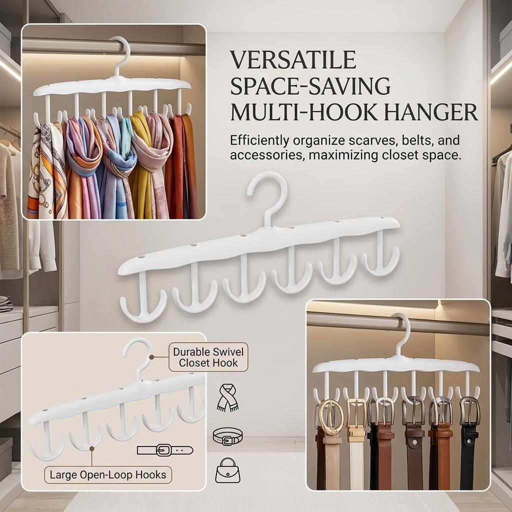 Multi-Function Hanger For Underwear And Straps With Non-Slip Hooks For Home And Dorm Use