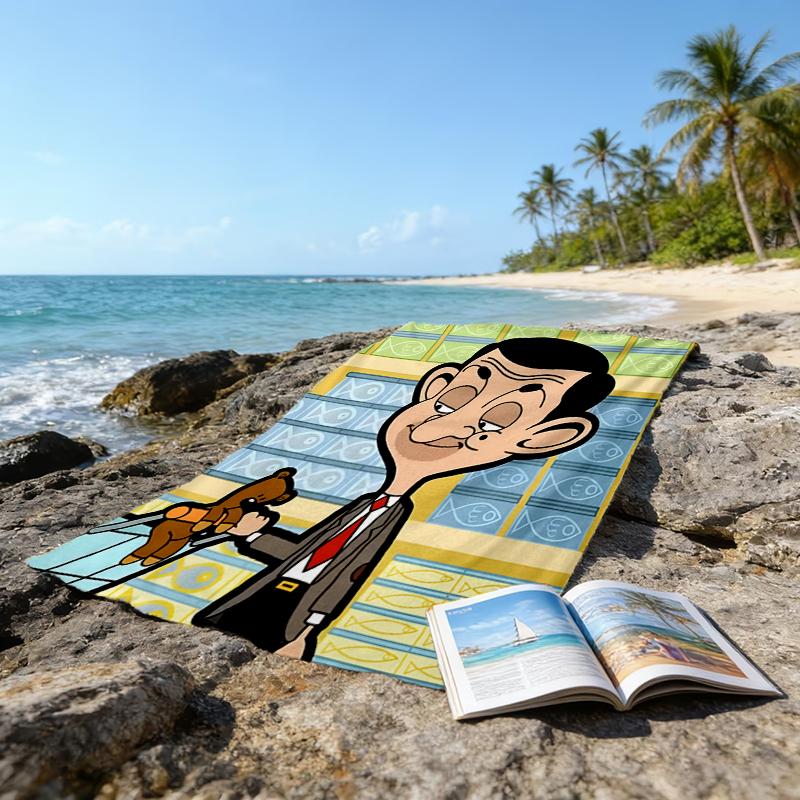Ultra-Soft Beach Towel with Mr Bean Theme,Ideal for Pool - Camping, Diving - Perfect Travel Essential, Vibrant Beach Towel.