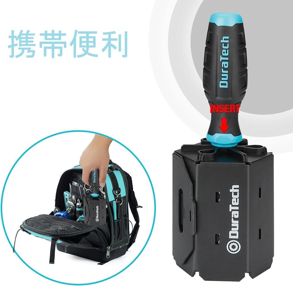 DURATECH Отвертка Набор сменных отверток с магнитными и для электрики, мебели и автомобилей Включает держатель для хранения, 60 предметов