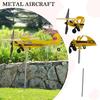3D Piper J3 Cub Wind Spinner Plane Metal Airplane Fluge Wane Outdoor Plug-in Windmill Direction Wind Direction Compass Garden Decoration