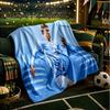 Haaland Player Pose Throws Blanket Flannel Blankets Plush for Couch Bed Gifts for Men Women Travel picnic blanket Christmas fan gifts