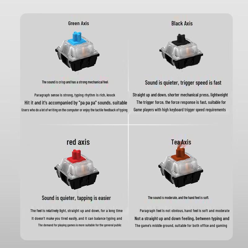 Dareu EK815 Mechanical Alloy Blue Switch 108-Key Wired Keyboard