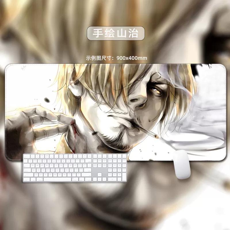 Цельный кожаный коврик для мыши  Большой Маленький Офисный Игровой Коврик для Клавиатуры Настольный Коврик Браслет из Щетины  Монки Д. Луффи  Ророноа Зоро  Декоративный настольный коврик