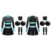 Girls Cheerleading Dance Outfit Halloween Fancy Dress Up Long Sleeve Dress Cheer Leader Uniform Masquerade Cosplay Outfits