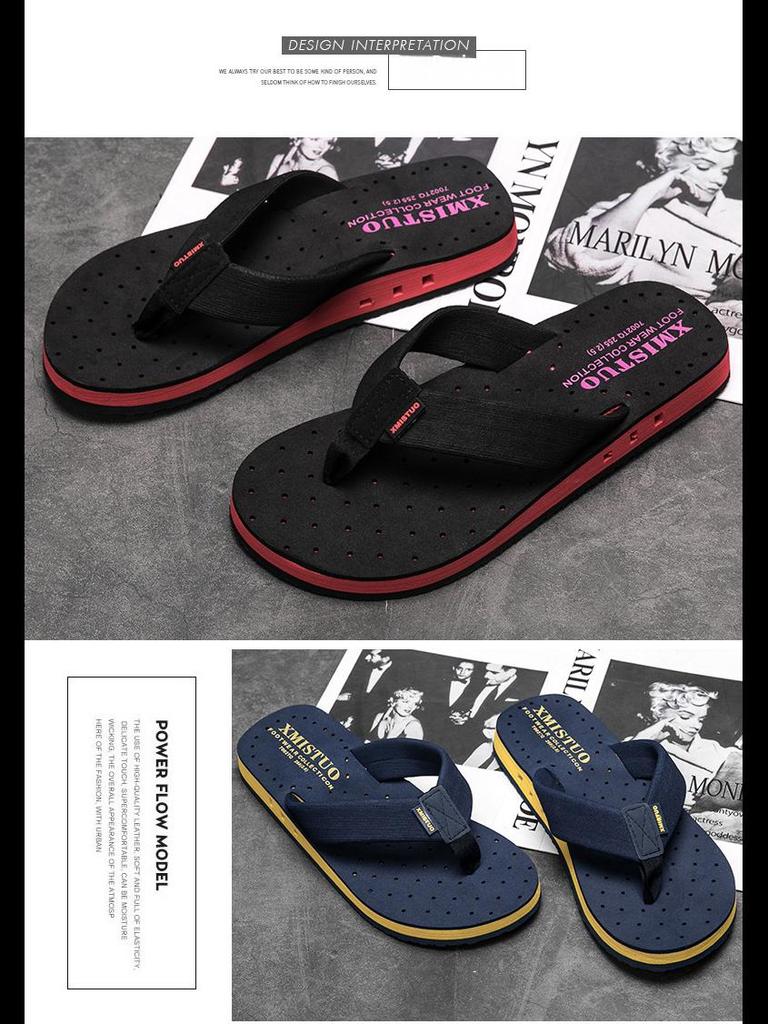 Men's Non-Slip Open-Toe Flip-Flops: Large Size Sandals for Outdoor and Beach Wear