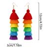 Rainbow Layered Long Drop Dangle Earrings Lightweight Trendy Pride Jewelry  Gift