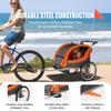 SucceBuy 88/100 Lbs Child Bike Trailer Double Seat Carrier Converts To Stroller Foldable Children Bicycle Trailer for Toddlers