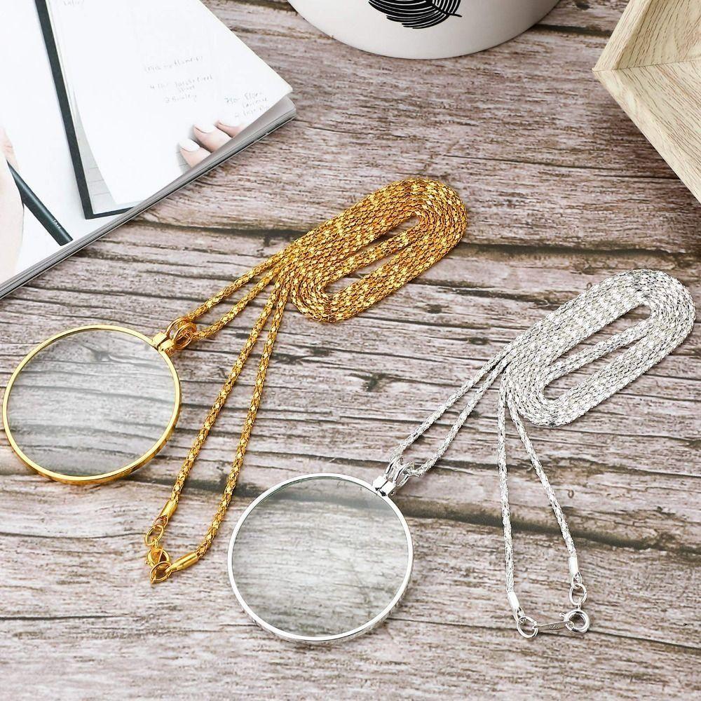 Подвеска-лупа, кулон, подарок, оптическая лупа, ожерелье, для пожилых