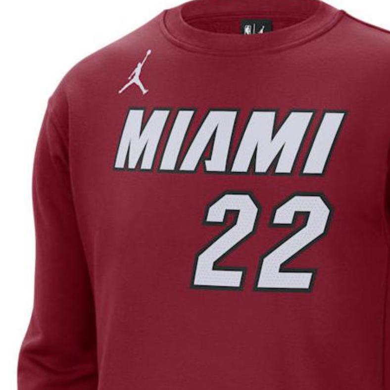 Jordan X Коллаборация НБА Майами Свитшот с круглым вырезом Удобный пуловер С надписью С длинным рукавом Мужской свитшот Красный DN9823-608