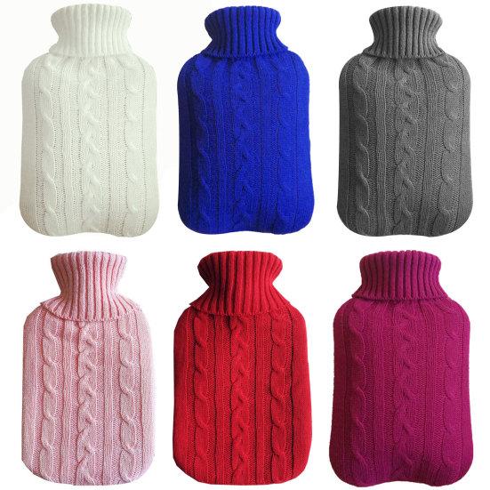 Чехол для грелки для рук. Практичный съемный дышащий вязаный чехол. Зимний домашний и уличный вязаный чехол для бутылки с горячей водой. Куртка для сумки с горячей водой.