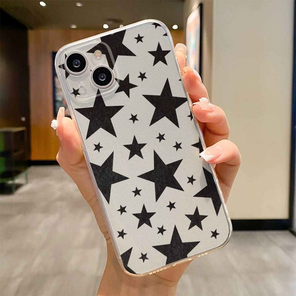 Модный винтажный чехол для телефона с большими звездами для iPhone 17 16e 16 15 14 13 12 11mini Pro Max X XR XSMAX 8 7 Air Plus Мягкая крышка