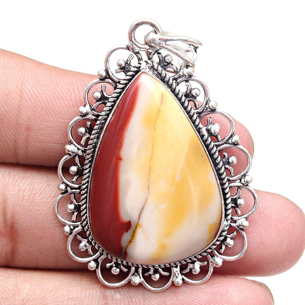 Pendant Wild Horse Jasper Gemstone Mother'Day Gift 925 Silver Jewelry 2.25"