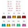 100 Pcs Car Fuses Small Mini Auto Blade Fuses 2A 3A 5A 7.5A 10A 15A 20A 25A 30A 35A AMP Assortment In Storage Box Medium Fuses