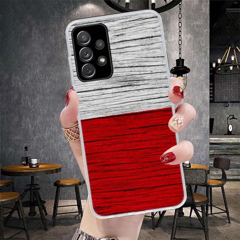 Чехол для телефона с флагом Польши для Samsung Galaxy A13 A14 A15 A16 A17 A53 A54 A55 A56 A57 A33 A34 A35 A36 A37 A23 A24 A25 A26 Galaxy A12