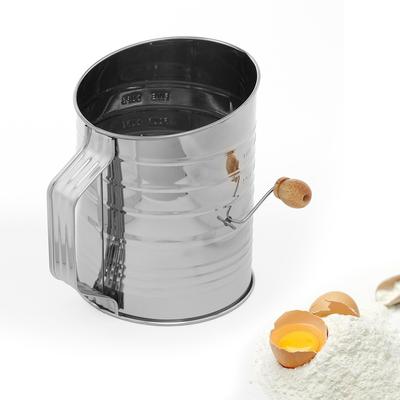 Ручной мукопросеиватель для домашней выпечки (5 чашек) Сито из нержавеющей стали