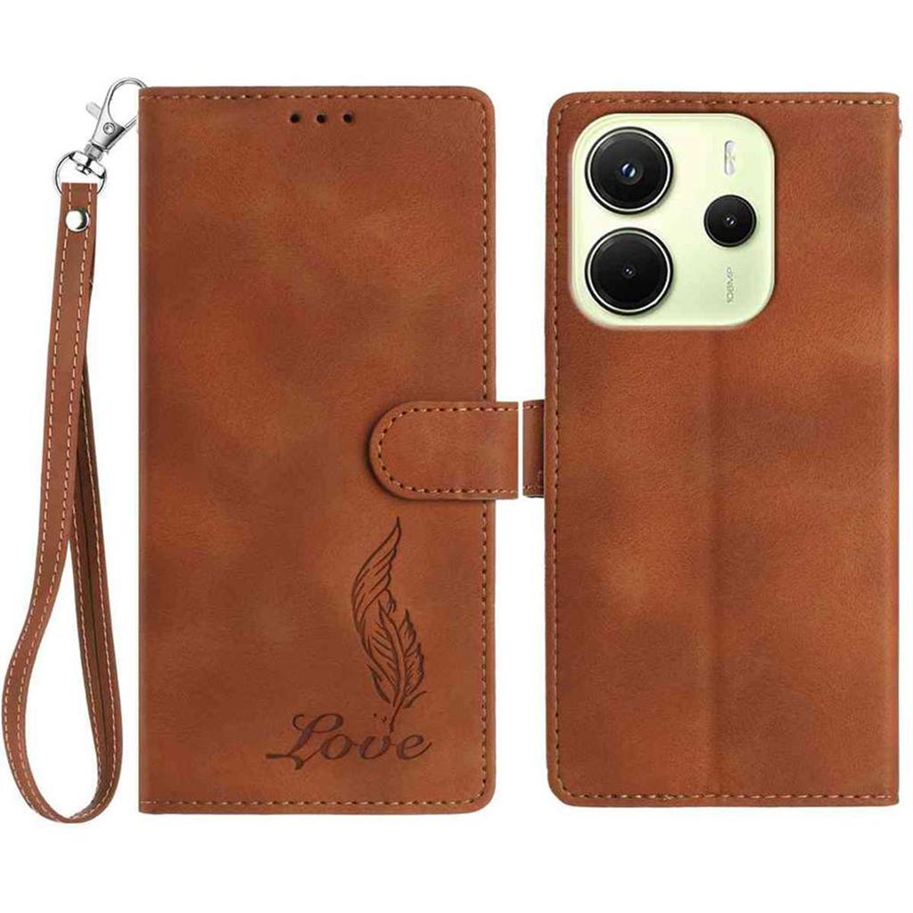 Кошелек-чехол с откидной крышкой с тисненым узором и перьевой ручкой для Redmi Note 14/Note 12/13C/14C/Xiaomi 14T,Xiaomi 11T,13 Lite,Mi 11 Lite,Poco X6...(8-цветный)