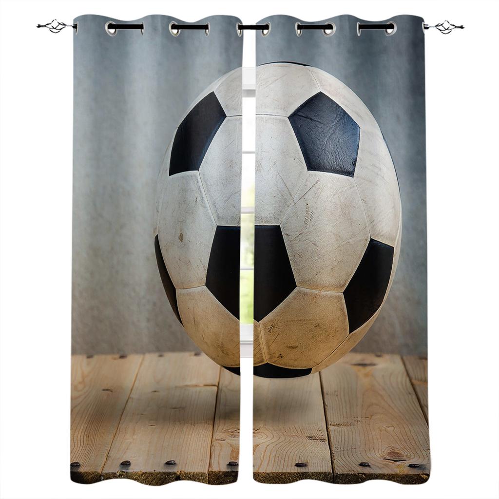 2 шт. Футбольные мячи Футбольные оконные шторы для гостиной Шторы для кухни Зал Спальня Декор Детские шторы и шторы для улицы