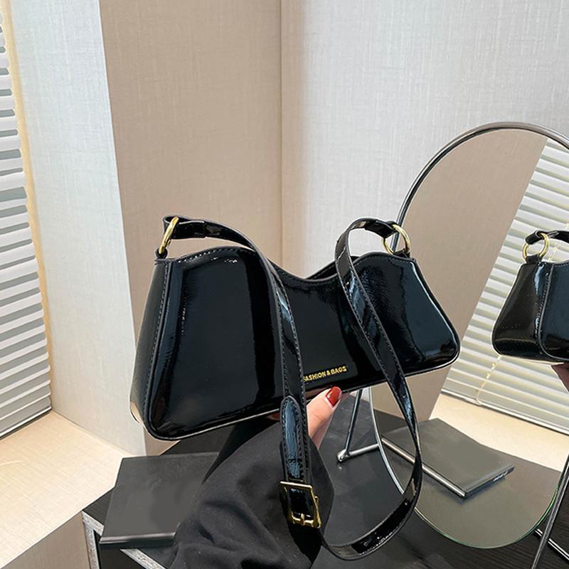 Женские сумки через плечо Модные лакированные бордовые сумки под мышкой Французский дизайнер Женские повседневные сумки кроссбоди KTB