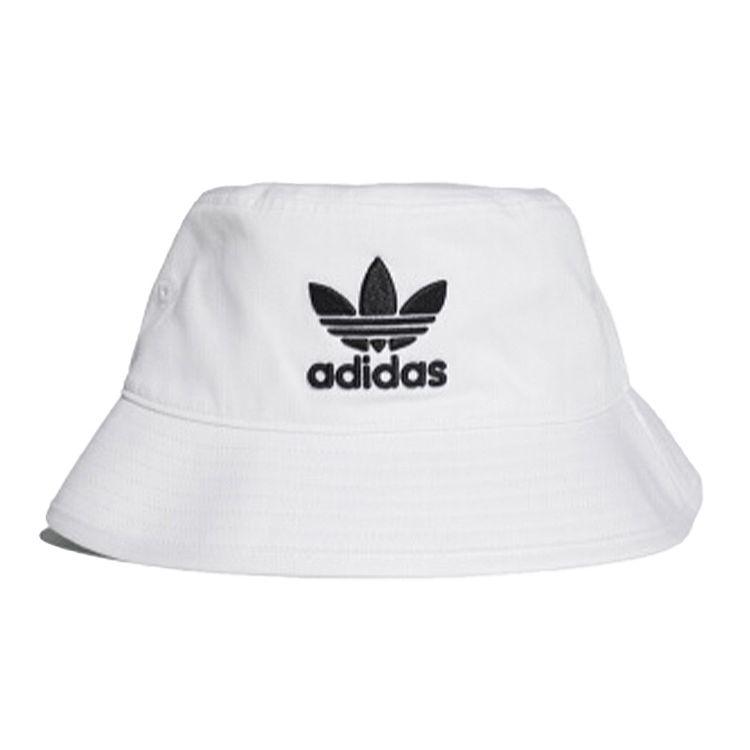 adidas Оригинальная вышитая хлопковая панама с логотипом Trefoil, унисекс, белая BK7350