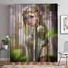 Curtains for Living Room Curtain for Room 2 Panel Female Elf Home Interior Curtains Shades Halloween Decoration Partition Camera
