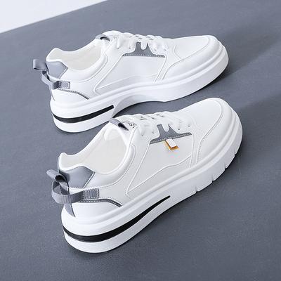 Модная версия маленькие белые туфли женские на толстой подошве универсальные туфли для доски новые весенние туфли на толстой подошве женские туфли