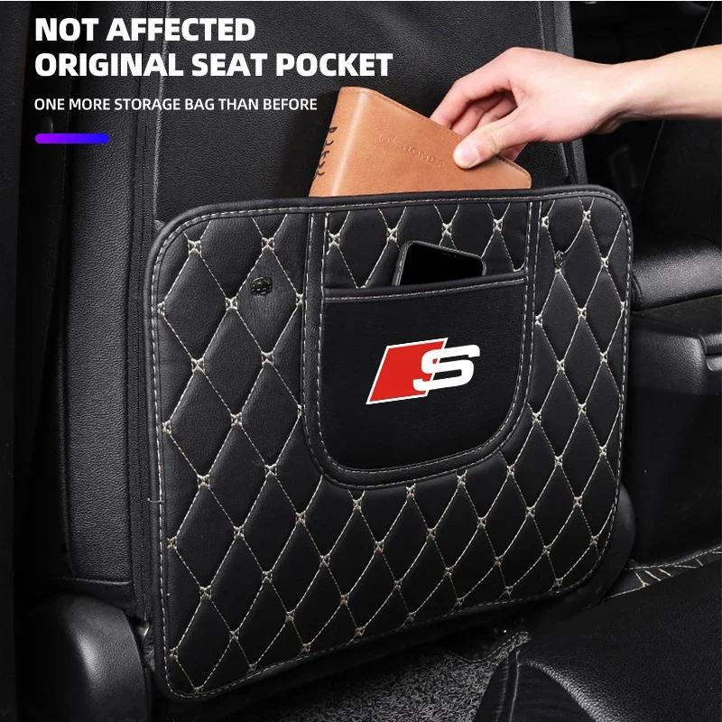 Car Seat Back Anti Kick Pad Leather Scratch Mat Logo For tt SLine S1 S2 S3 S4 S5 S6 S7 S8 SQ2 SQ3 SQ4 SQ5 SQ8 Car Accessories
