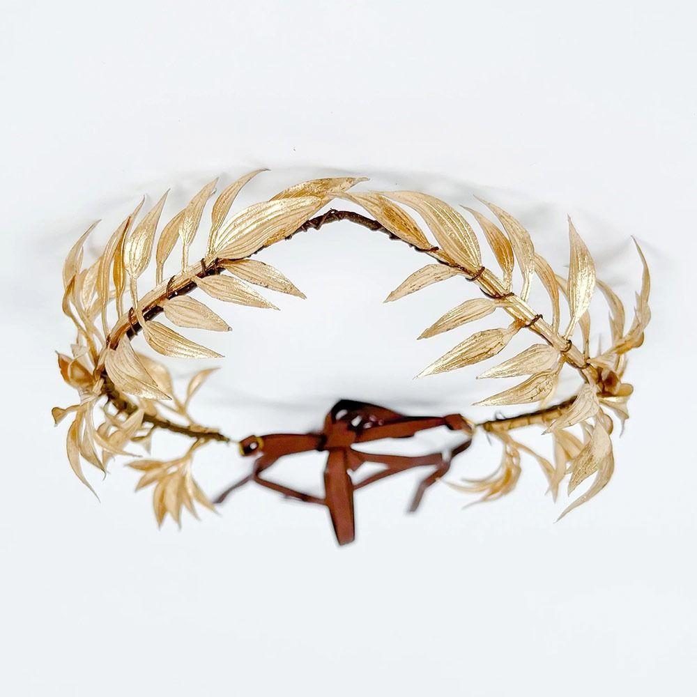 Gold God Elf Leaf Headpiece Royal King’s Headband  for King Men Adult Renaissance Toga Cospay
