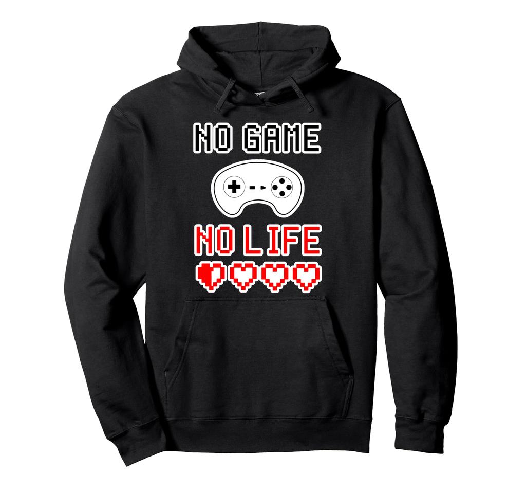 NO GAME NO LIFE No Game No Life Dot Retro Letters Otaku Gamer Funny Sayings Hoodie