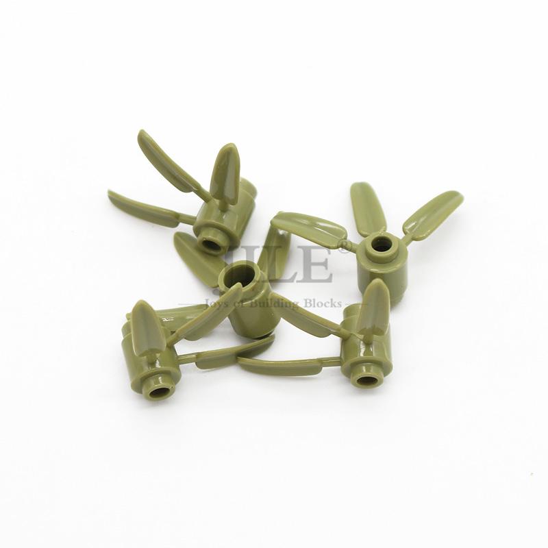 110 шт. MOC DIY Строительные блоки Кирпич-растение Круглый 1x1 с 3 листьями бамбука Дерево Совместимый 30176 Детские фигурки Пластиковые игрушки